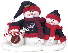 Buffalo Bills NFL Football Plush Snowman Family Table Top Decoration