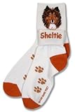 For Bare Feet Sheltie Dog Head Socks - Adult Size