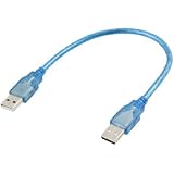 30cm 1 Ft USB 2.0 Type A/A Male to Male Extension Cable Cord Blue