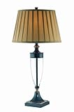 Lite Source LS-21415 Fergal Table Lamp, Dark Bronze And Marble Base with Pleated Shade Lite Source LS-21415 Fergal Table Lamp, Dark Bronze And Marble Base with Pleated Shade