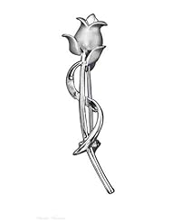 Sterling Silver Rose Brooch Pin