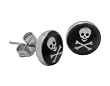 Skull Logo Earrings - 9mm - Sold as a Pair