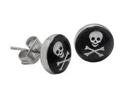 Skull Logo Earrings - 6mm - Sold as a Pair