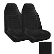 Set of 2 Universal Fit High Back Encore Pattern Front Bucket Seat Cover - Black