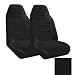 Set of 2 Universal Fit High Back Encore Pattern Front Bucket Seat Cover - Black