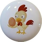 Chicken Egg Ceramic Cabinet Drawer Pull Knob