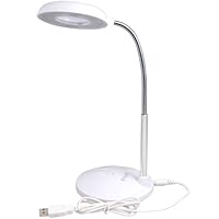 Daffodil ULT180W USB LED Lamp with 18 Bright LED Bulbs - Magnifying Glass and Flexible Gooseneck - Dual Powered by USB or by 3xAAA Batteries - PC & Mac Compatible