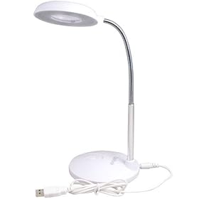 Daffodil ULT180W USB LED Lamp with 18 Bright LED Bulbs, Magnifying Glass and Flexible Gooseneck / Plugs into Your PC or Mac's USB to Light-up its Keyboard and Screen/ Dual Powered: No Batteries Needed While Connected to USB and Can Also Be Powered by 3 x AAA Batteries (Not Included)