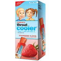 Throat Cooler with Vitamin C And Honey Supplement Ice Children Pouches, Strawberry Flavor - 6 Ea