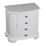 "Kaitlyn" Mele & Co. Upright Musical Jewelry Box in White