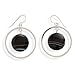 Open Circle French Wire Earrings with Banded Black title=