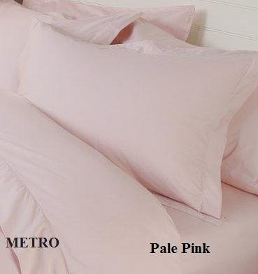 METRO Bed Sheet Set 500 Thread Count Solid Sateen 100% Egyptian Cotton Pale Pink (King)