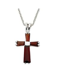 Ladies January Cross Pendant on 18" Chain Necklace Birthstone Jewelry Birthstone Cross Pendant Necklaces Gift Boxed w/Chain Necklace 18" (Including Lobster Claw) Gift Boxed