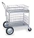 Industrial Grade 1ECJ7 Mail Cart, Chrome, 2 Shelves, 31 x 23 In
