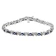 14K White Gold Sapphire and Diamond Bracelet