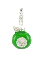 Oscaro Charms 925 Sterling Silver Green Apple Click-on Charm Lobster Clasp for Thomas Sabo Style Bracelets and Necklace