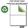 200 Half Sheet Laser/Ink Jet Shipping Labels (Same size as Avery&reg; 5126