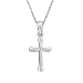 14k White Gold Small Cross Children's Necklace 15