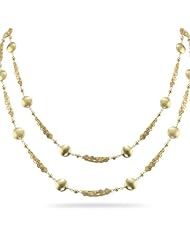 Gold Platted Double Strand Silver Necklace 36 inches
