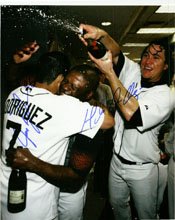 Signed Tigers, Detroit 8x10 By Ordonez and Rodriguez Photo