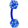 Bioplast Blue Dice Belly Ring