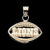 Solid 14K Gold Detroit Lions NFL Football Necklace Pendant Charm