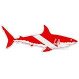 4in Dive flag Shark Sticker - B0000DYSNR