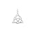 No Chain, Celtic Knot Pendant - Sterling Silver Irish Celtic Trinity Knot Pendant