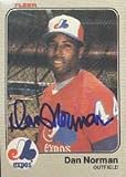 Dan Norman, Montreal Expos, 1983 Fleer Autographed Card