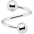 14 Gauge Stainless Steel 4mm Ball Spiral Twister Ring - 7/16
