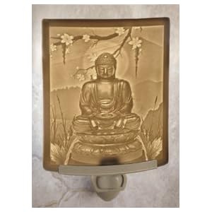 Buddha Fine Porcelain Lithophane Curved Night Light by The Porcelain Garden