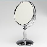 Swissco Chrome Standing 10X to 1X Mirror, 6" Dia.