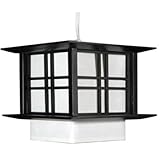 Cheap Ceiling Light - 10' Akida Japanese Wood Rice Paper Hanging Shoji Lantern Lamp - Black