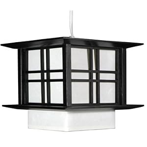 Cheap Ceiling Light - 10 Akida Japanese Wood Rice Paper Hanging Shoji Lantern Lamp - Black by Oriental Furniture