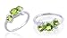 Round Cut Peridot Three-Stone Ring Sterling Silver
