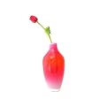 Creamy Red Bottle Vase - 10"