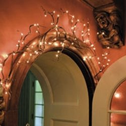 Willow Twig Garland, 6 ft. Bendable Branches, 96 Rice Lights, Electric Plug In