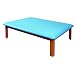 3B Scientific W15072DB Dark Blue Eucalyptus Wood Mat Platform Table, 72.5" Length x 53" Width x 20.5" Height