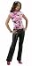 8039 WOMEN'S PINK CAMO SHORT SLEEVE RAGLAN T-SHIRT (MEDIUM)