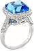 18K White Gold Blue Topaz and Diamond Ring