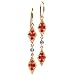 Ruby and Diamond Drop Arrow Hoop Earrings, 18k Yellow Gold, TW 0.80 Carat
