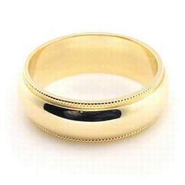 10K Yellow Gold Wedding Bands 6mm Milgrain
