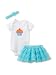 Baby Starters Baby-Girls Newborn 3 Piece Tutu Outfit, White/Aqua, 3-6 Months