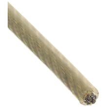 Galvanized Steel Nylon Coated Wire Rope, 3/64" Cable Diameter, 25' Length, 270 lbs Breaking Strength, 1/16" Coated Outside Diameter