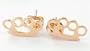 MINI BRASS KNUCKLE EAR STUDS EARRINGS-GOLD