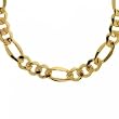 Huge Mens 14KT Figaro Link Necklace in Solid Italian Yellow Gold