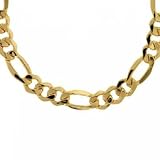 Big Mens 14K Yellow Gold Figaro Link Necklace 18-20