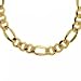 Huge Mens 14KT Figaro Link Necklace in Solid Italian Yellow Gold