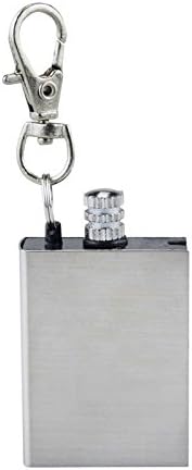 Pocket Sized Silver Emergency Fire Starter with clip on Keychain