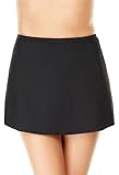 Avenue Plus Size Solid Swim Skirt with Tummy Control